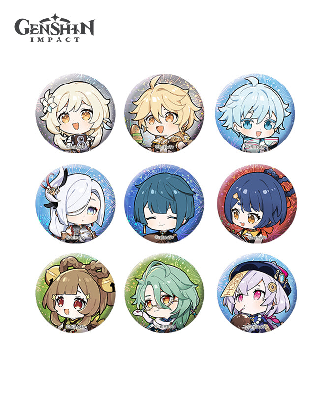 Genshin Lantern Rite Chibi Character Badge