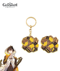 Genshin Impact Zhongli Merch: Planet Befall Keychain & Pin Badge