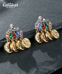 Genshin Impact Mora Ear Stud Earring Chic Tassel Jewelry