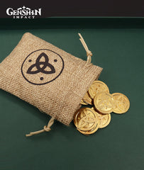 Genshin Impact Mora Coins with Pouch