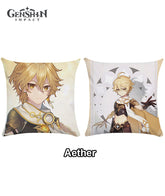 Genshin Impact Traveler and Paimon Throw Pillows
