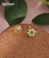 Genshin Impact Artifact In Remembrance of Viridescent Fields Ear Stud Earring Jewelry