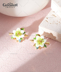 Genshin Impact Artifact In Remembrance of Viridescent Fields Ear Stud Earring Jewelry