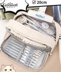 Genshin Impact Pencil Case Large Capacity Stationery Pouch