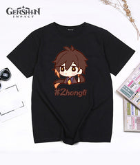 Chibi Zhongli Printed T-shirt