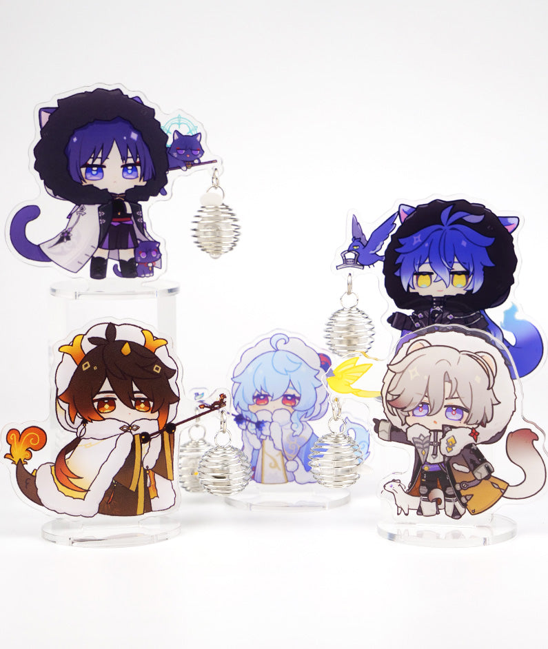 Flins, Scaramouche, Zhongli, Ganyu Chibi Acrylic Stand