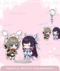 Columbina & Sandrone Chibi Keychains | Acrylic Stand