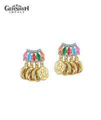 Genshin Impact Mora Ear Stud Earring Chic Tassel Jewelry