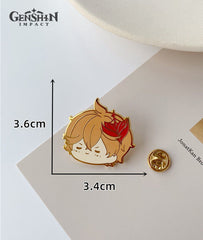 Genshin Impact Character Chibi Enamel Pins Badges: Klee, Venti, Hu Tao, Childe