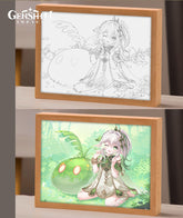 Genshin Character Hu Tao Ganyu Paper Carving Lamp Creative 3D Night Light