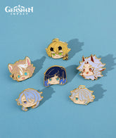Genshin Yelan Arataki Itto Chibi Metal Enamel Pin Badge