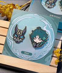 Xiao & Yaksha Mask Enamel Pin Badge