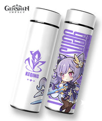 Genshin Xiao Nilou Zhongli Thermos Water Bottles with LED Temperature Display