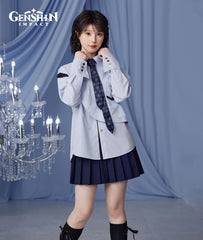 Genshin Furina Striped Casual Shirt