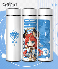 Genshin Xiao Nilou Zhongli Thermos Water Bottles with LED Temperature Display