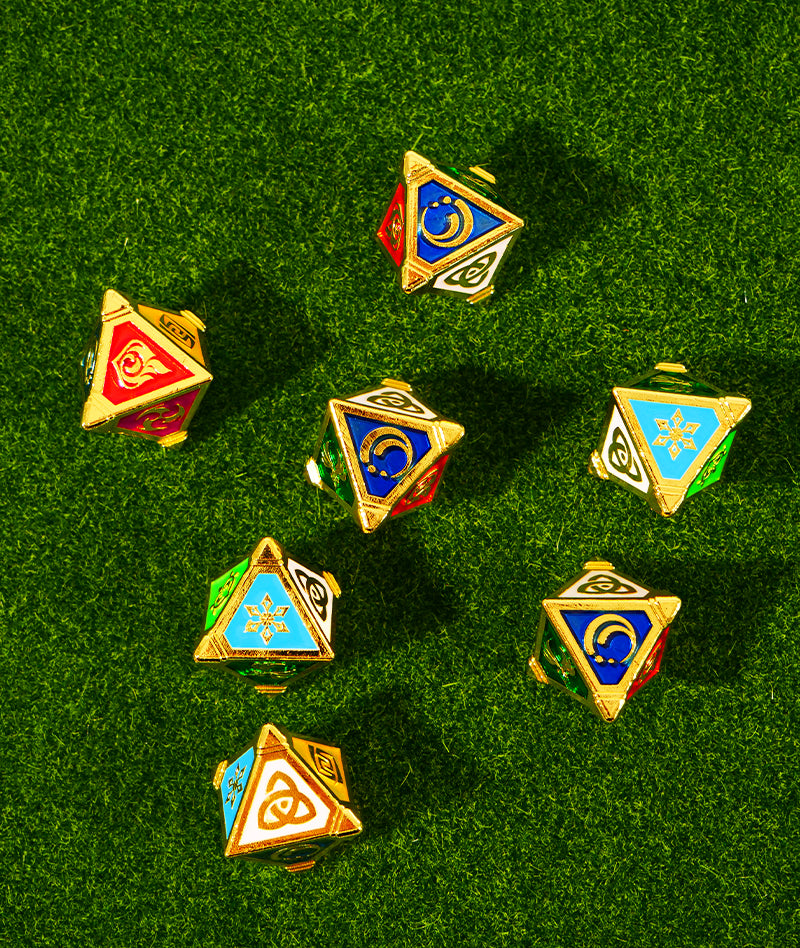 Genshin Genius Invokation TCG Elemental Metal Dice