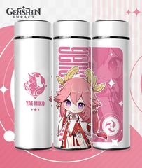 Genshin Xiao Nilou Zhongli Thermos Water Bottles with LED Temperature Display