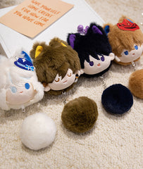 Furina, Zhongli, Scaramouche & Tartaglia Plush Keychains