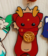 Genshin Impact Scarameow & Zhongli Dragon Keychains