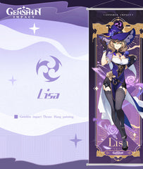 Genshin Mondstadt Character Hanging Wall Scroll Poster Home Decor Klee Mona Venti