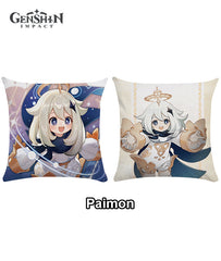 Genshin Impact Traveler and Paimon Throw Pillows