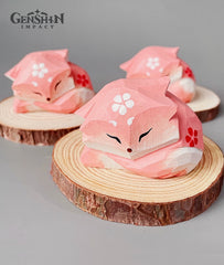 Genshin Impact Yae Miko Fox Wooden Carving Ornament