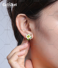 Genshin Impact Artifact In Remembrance of Viridescent Fields Ear Stud Earring Jewelry