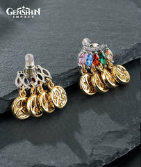 Genshin Impact Mora Ear Stud Earring Chic Tassel Jewelry