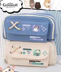 Genshin Impact Pencil Case Large Capacity Stationery Pouch