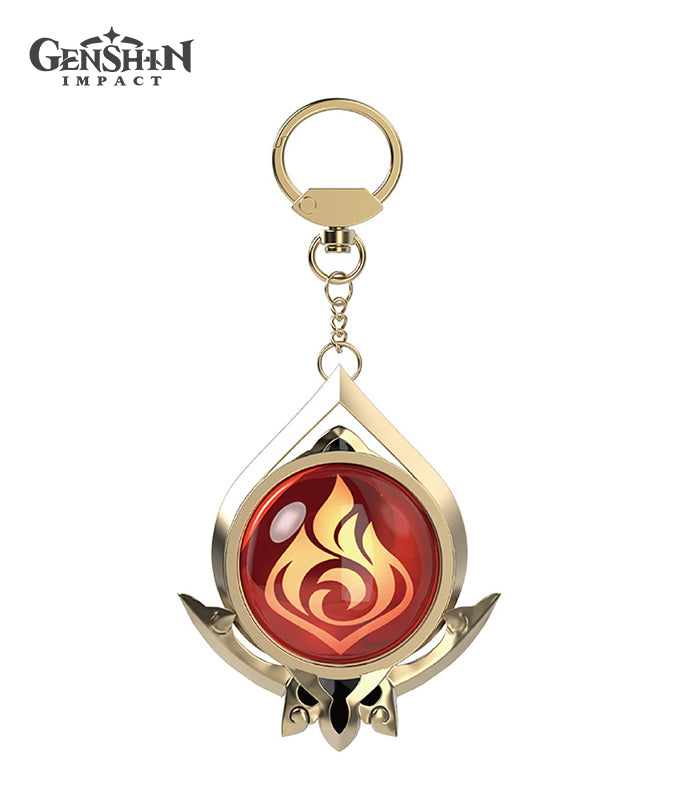 Ciondolo Portachiavi Luminoso Genshin Impact – Visione Liyue Anemo In Lega E Vetro, Accessorio Cosplay Occhio Di Dio (Giallo, M)