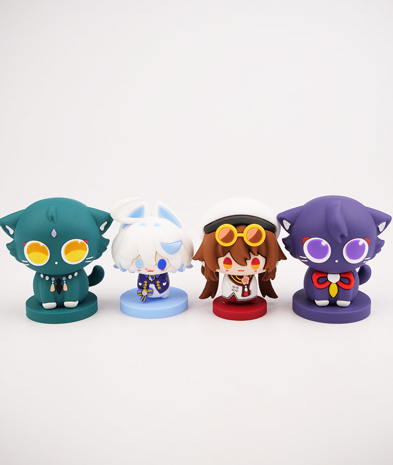 Hu Tao, Xiao Cat, Furina Cat &  Scaramouche Cat Cute Figurine