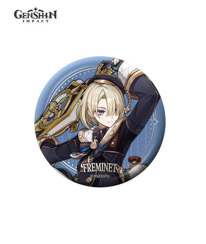 Badges Genshin Impact Fatui 75mm - Arlecchino, Lyney, Lynette, Freminet, Tartaglia - Lot De 5