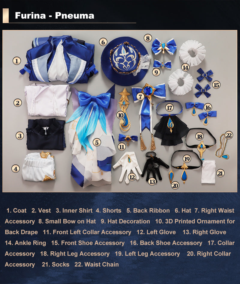 Genshin Impact Furina Cosplay Costume Outfit Full Set – GenshinFans