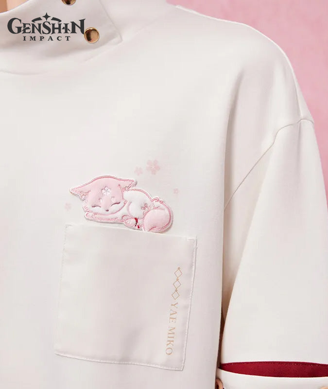 Yae Miko Genshin good Impact Embroidered Crewneck + Sleeve XS