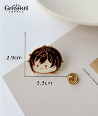 Genshin Impact Character Chibi Enamel Pins Badges: Klee, Venti, Hu Tao, Childe