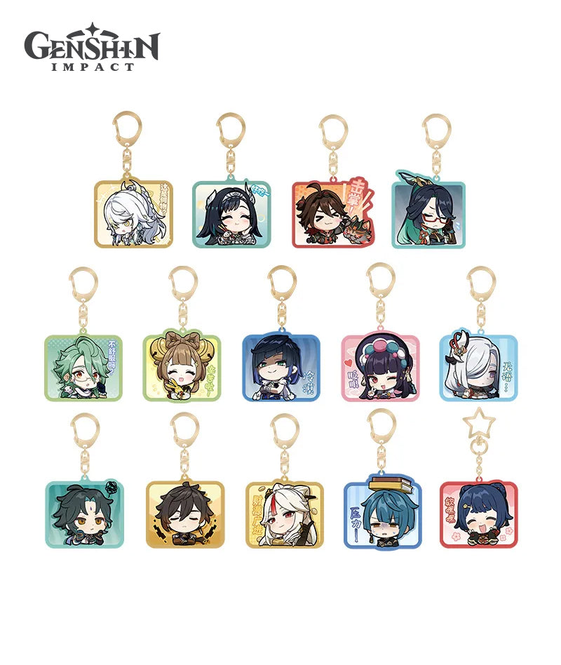 Genshin Liyue Character Chibi Expression Acrylic Keychain