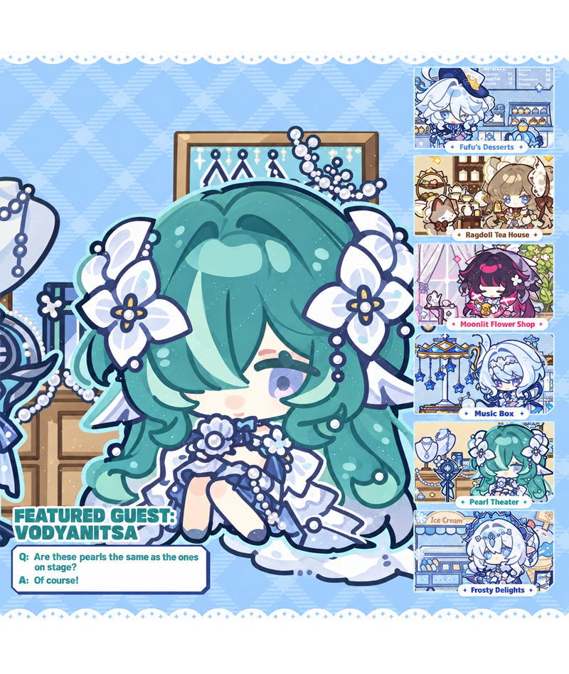 Genshin Impact Anastasya Vesna Noy Mitya Acrylic Stand & Bead Chain Keychain