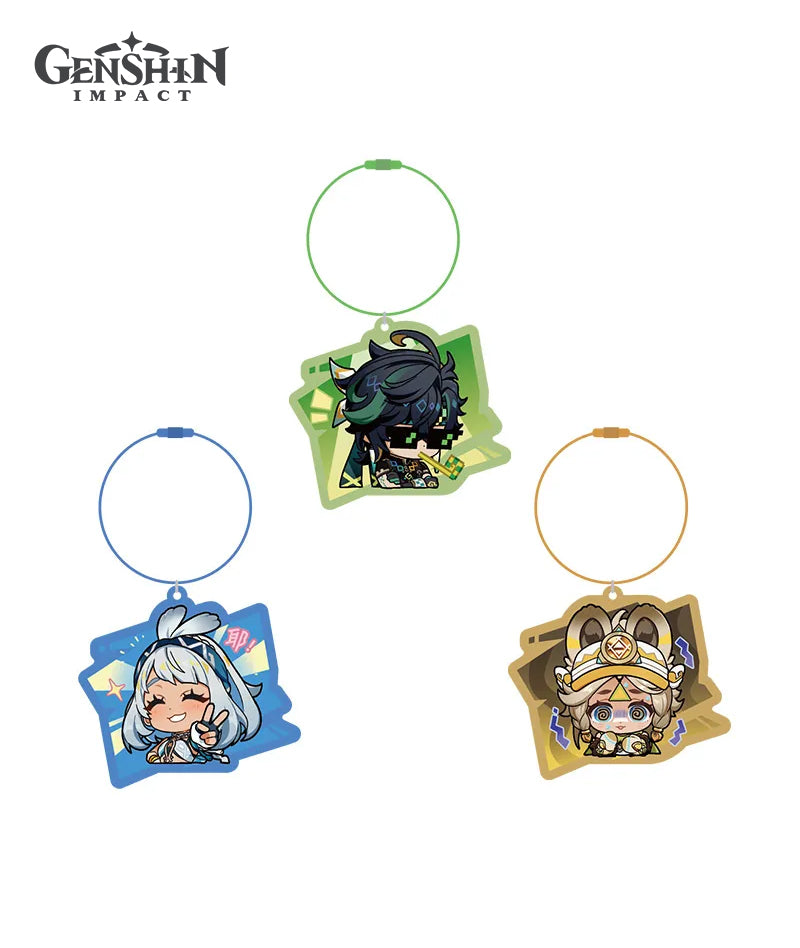 Genshin Impact Natlan Chibi Character Expression Acrylic Keychain