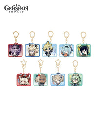 Genshin Impact Mondstadt Character Chibi Expression Acrylic Keychain