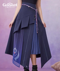 Citlali Impression Asymmetrical Midi Skirt