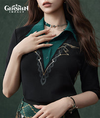 Genshin Alhaitham Impression Short Sleeve Knit Top