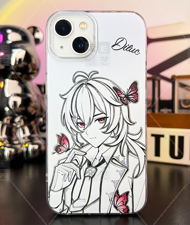 Genshin Impact Furina & Xiao Phone Case for iPhone