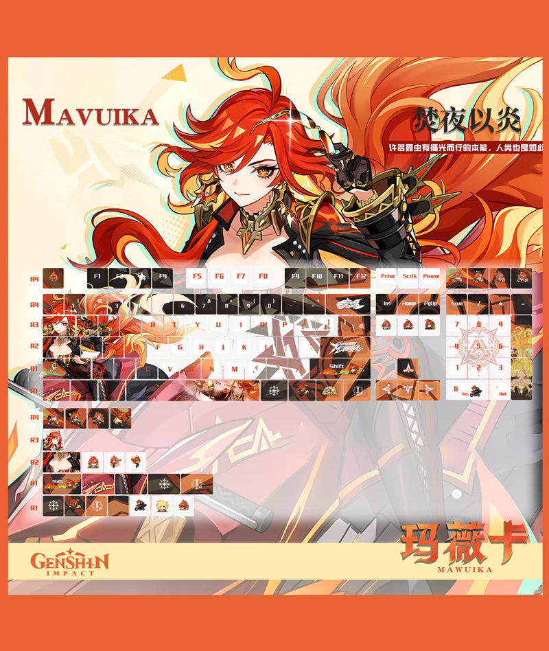 Genshin Impact Mavuika Keycap Set for Gaming Keyboard