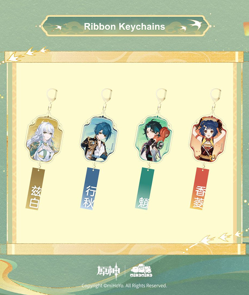 Genshin Impact × MikaMika Pop-Up Ribbon Keychains